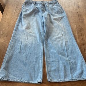 LOFT Wide-Leg Light Blue Jeans THE PALAZZO